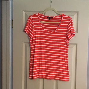 Cable & Gauge Red and White Striped Short Sleeve Tee